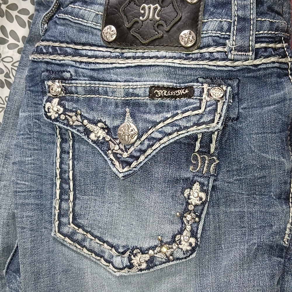 Miss Me Blue Embellished Distressed Jeans